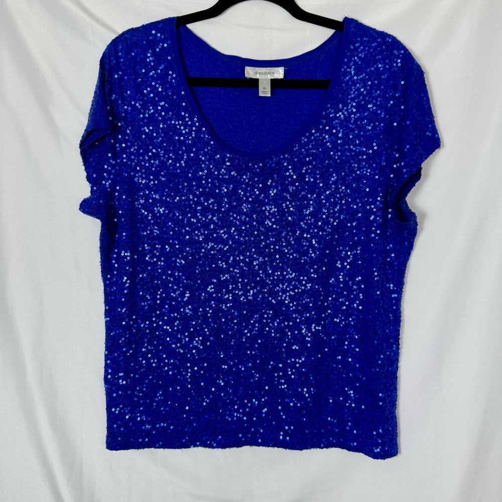 Blue Sequin Women's Top